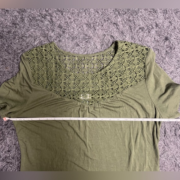 Olive Green Short Sleeve Blouse - Picture 10 of 13